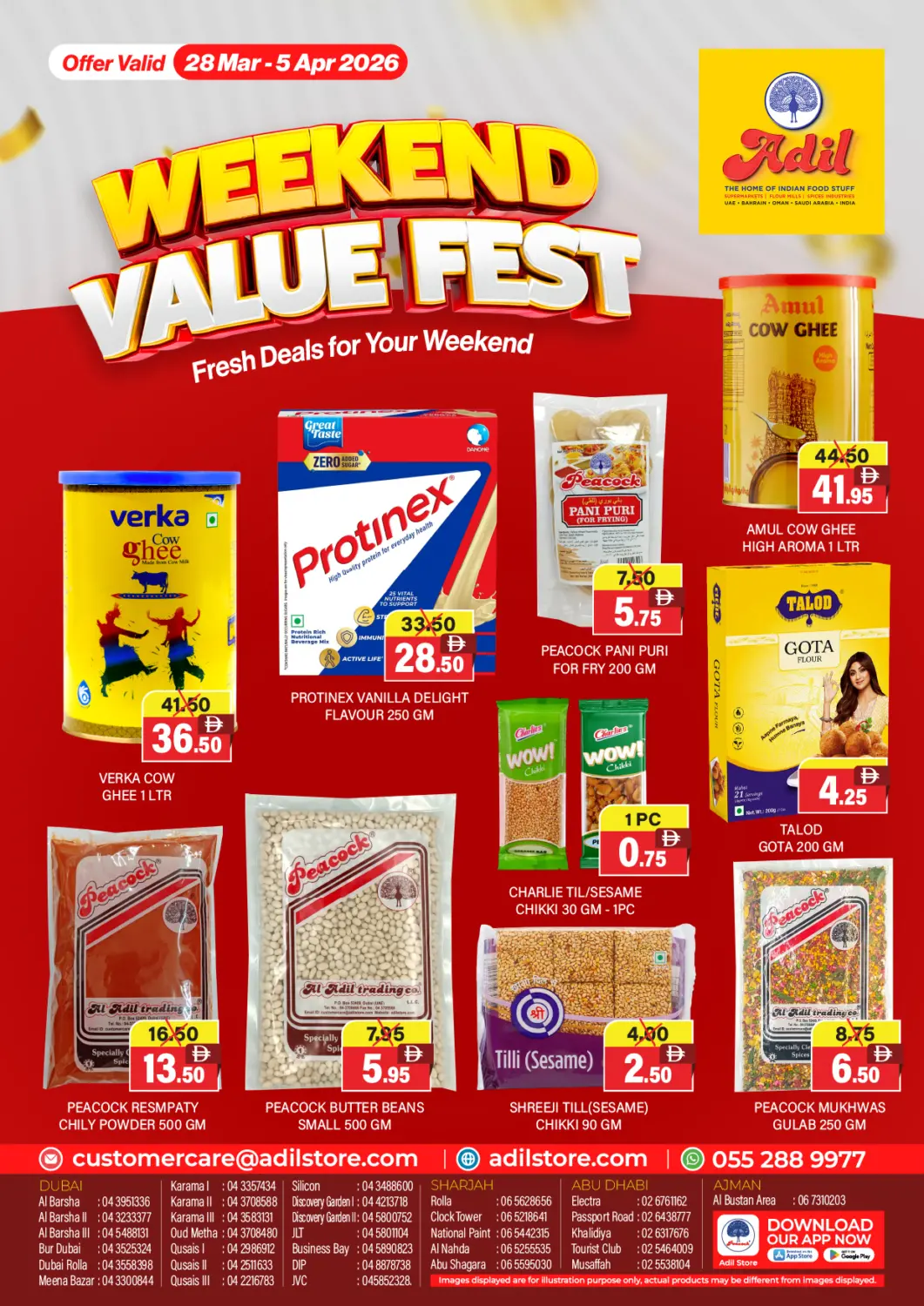 UAE - Dubai Adil Supermarket offers in D4D Online. Weekend Value Fest. . Till 5th April