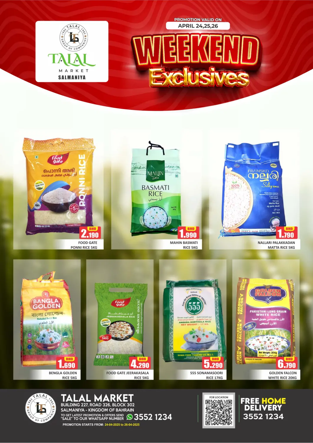 Bahrain Talal Markets offers in D4D Online. Weekend Exclusive - Salmaniya. . Till 26th April