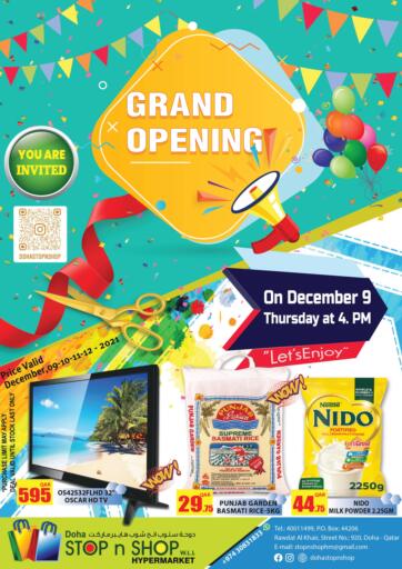 Qatar - Al Rayyan Doha Stop n Shop Hypermarket offers in D4D Online. Grand Opening. . Till 12th December