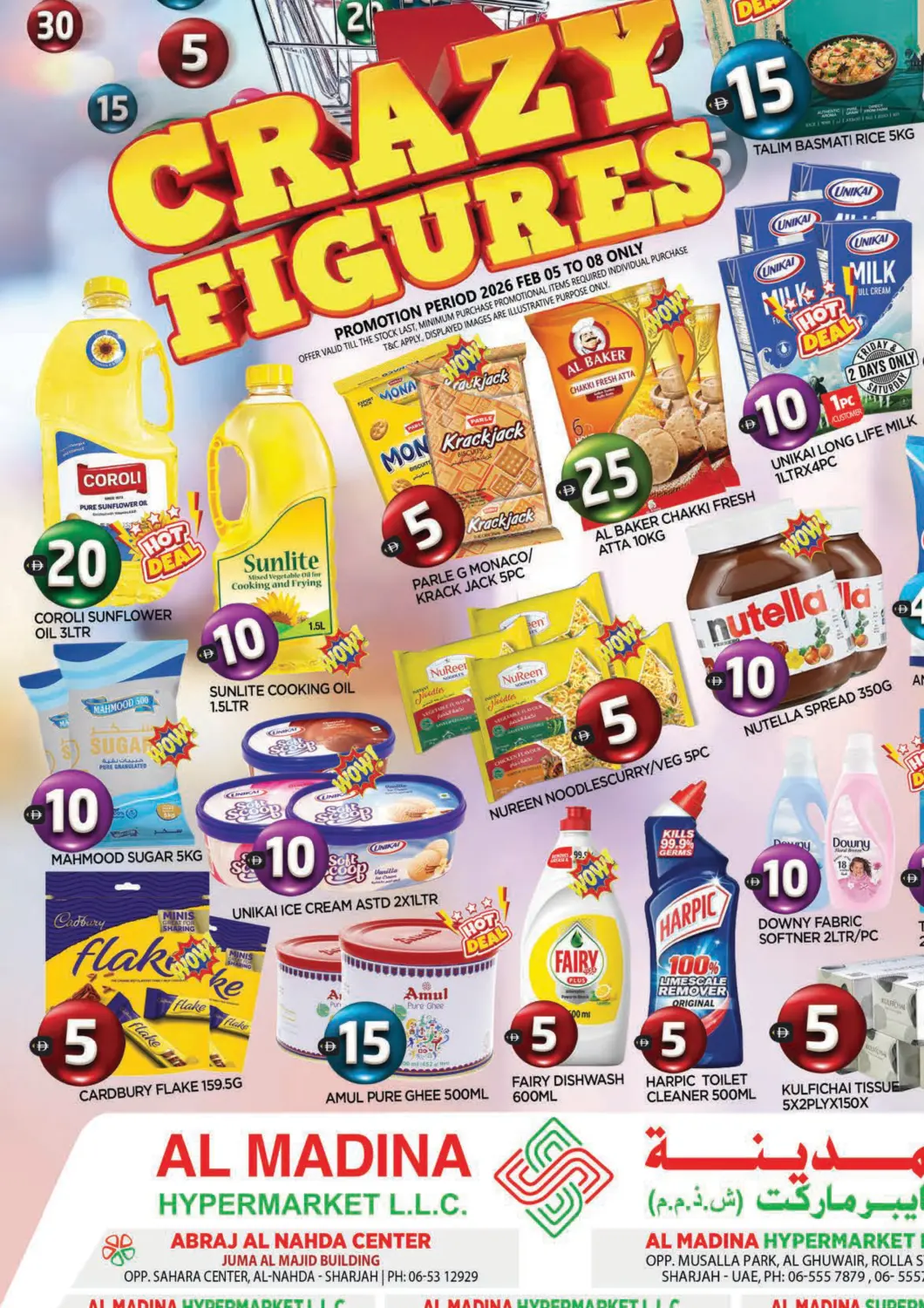 UAE - Sharjah / Ajman AL MADINA offers in D4D Online. Crazy Figures. . Till 8th February