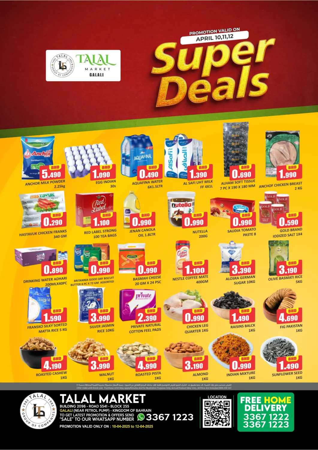 Bahrain Talal Markets offers in D4D Online. Super Deals @ Galali. . Till 12th April
