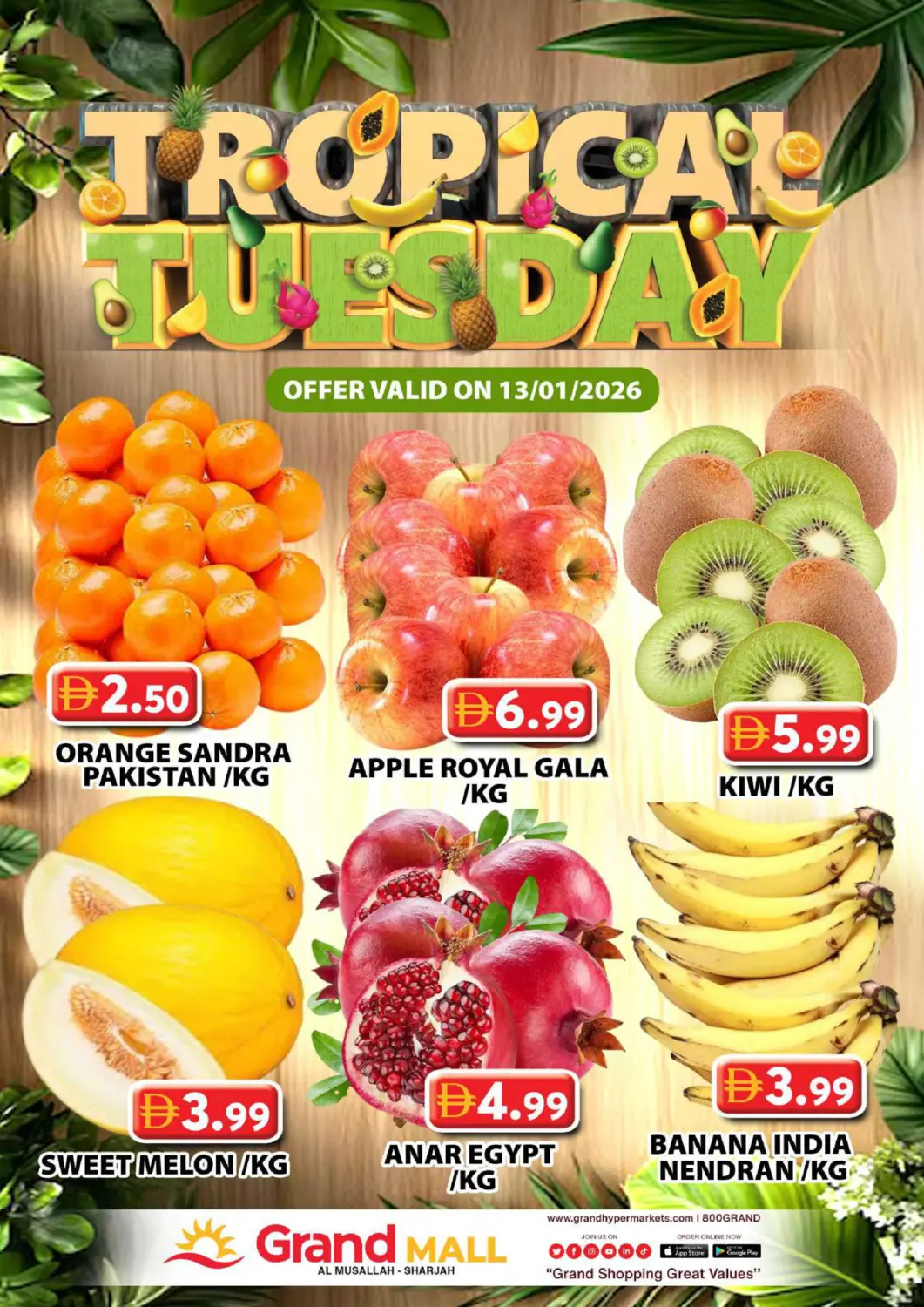 UAE - Sharjah / Ajman Grand Hyper Market offers in D4D Online. Al Musallah, Sharjah. . Only On 13th January