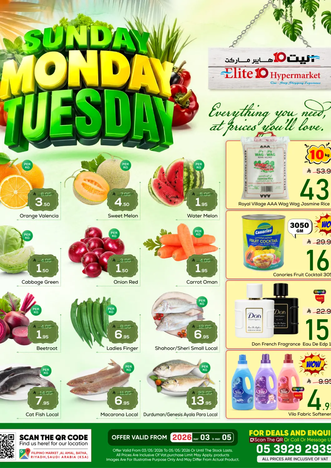 KSA, Saudi Arabia, Saudi - Riyadh Elite 10 Hypermarket offers in D4D Online. Sunday Monday Tuesday Deals. . Till 5th May