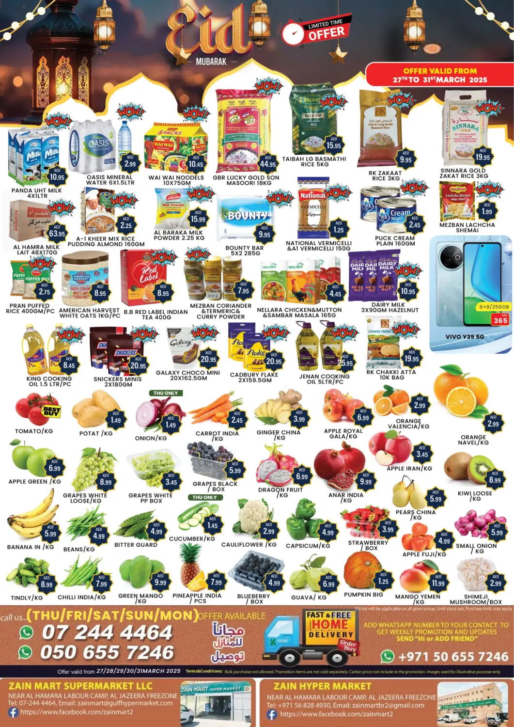 UAE - Ras al Khaimah Zain Mart Supermarket offers in D4D Online. Al jazeera Al Hamrah, Ras Al Khaimah. . Till 31st March