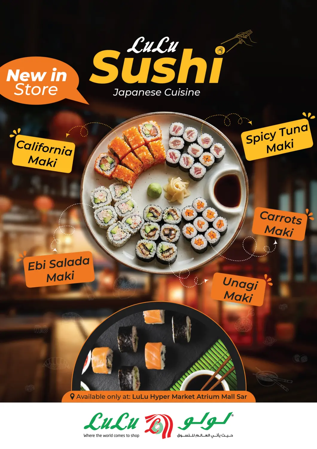 Bahrain LuLu Hypermarket offers in D4D Online. Lulu Sushi Japanese Cuisine. . Till 5th May