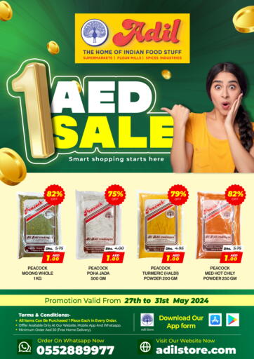 UAE - Sharjah / Ajman Adil Supermarket offers in D4D Online. 1 AED Sale. . Till 31st May