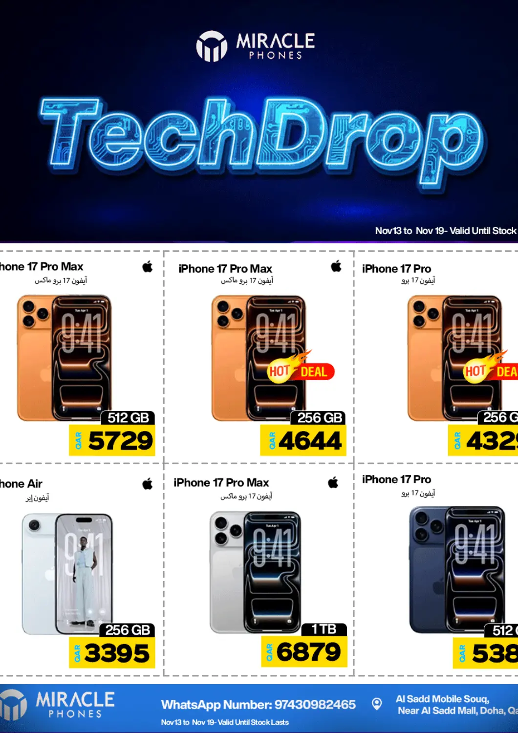 Qatar - Al Shamal Miracle Phones offers in D4D Online. Tech Drop. . Till 19th November