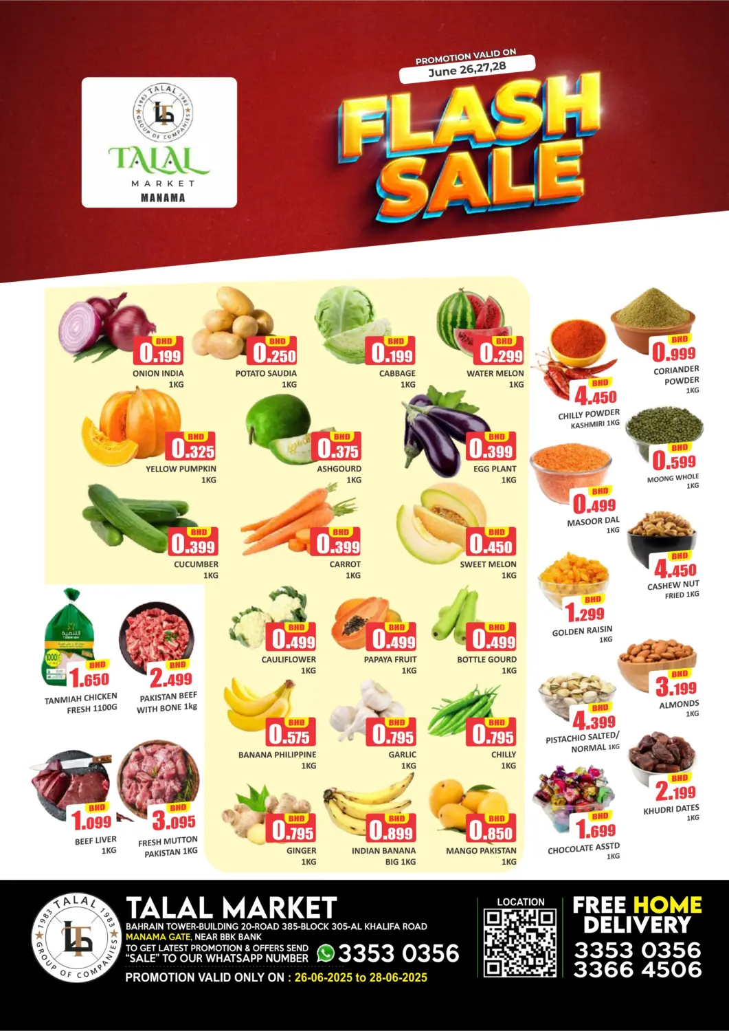 Bahrain Talal Markets offers in D4D Online. Flash Sale @manama. . Till 28th July