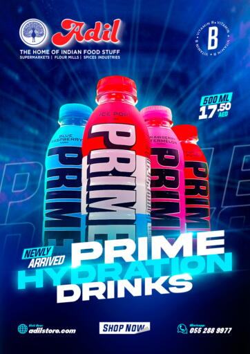 UAE - Sharjah / Ajman Adil Supermarket offers in D4D Online. Prime Hydration Drinks. . Till 8th March