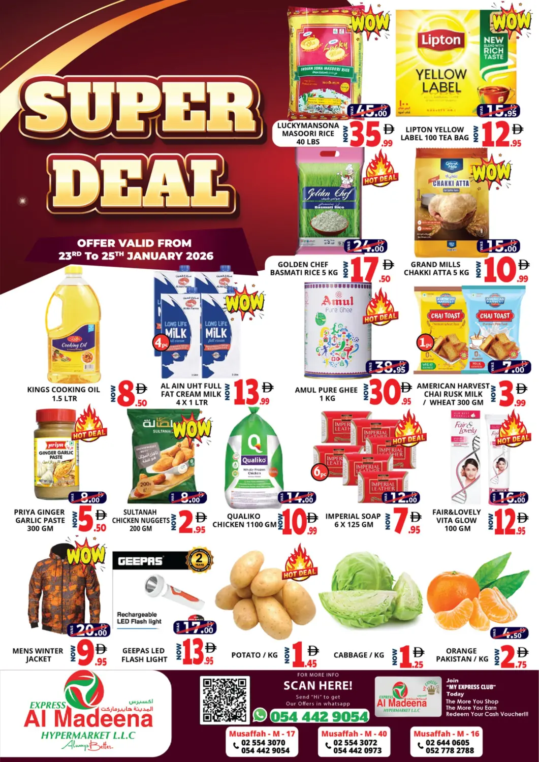 UAE - Abu Dhabi EXPRESS AL MADEENA HYPERMARKET LLC offers in D4D Online. Mussafah M17, Mussafah M40, Mussafah M 16. . Till 25th January