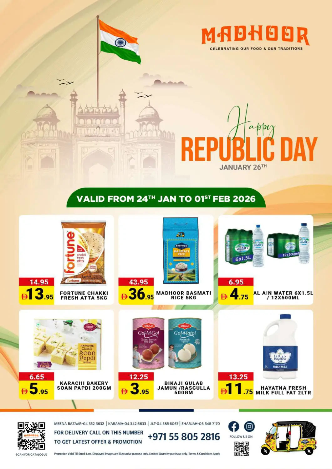 UAE - Dubai MADHOOR SUPERMARKET L.L.C offers in D4D Online. Happy Republic Day. . Till 1st February