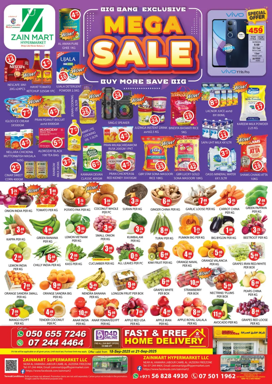 UAE - Ras al Khaimah Zain Mart Supermarket offers in D4D Online. Mega sale. . Till 21st September