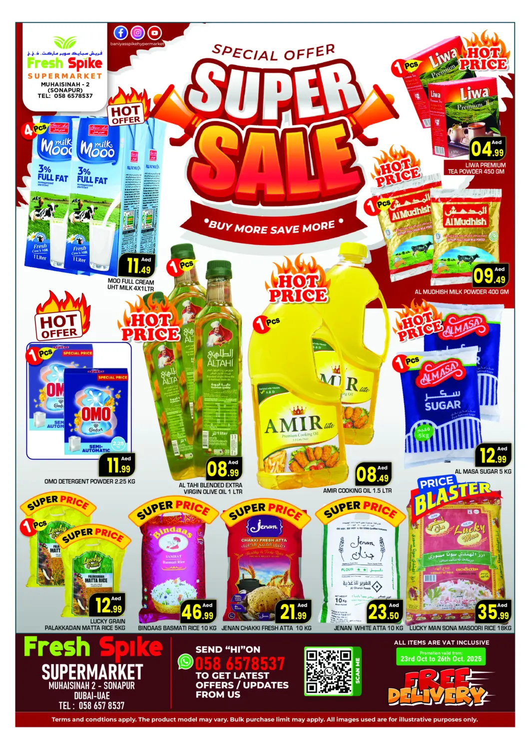 UAE - Dubai Fresh Spike Supermarket offers in D4D Online. Super Sale. . Till 26th October