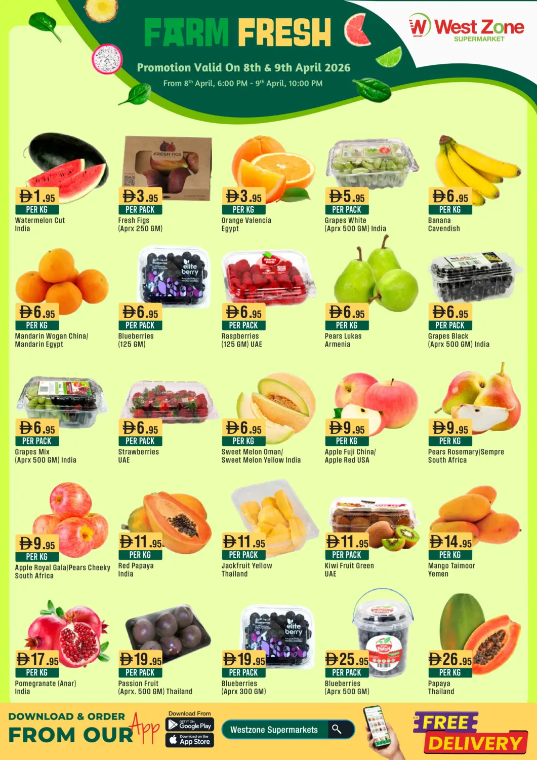 UAE - Dubai West Zone Supermarket offers in D4D Online. Farm Fresh. . Till 9th April