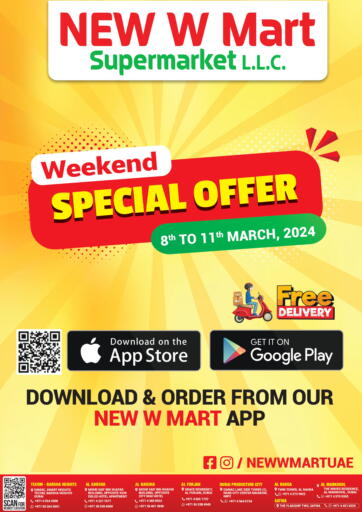 UAE - Dubai NEW W MART SUPERMARKET  offers in D4D Online. Weekend Special Offer. . Till 11th March