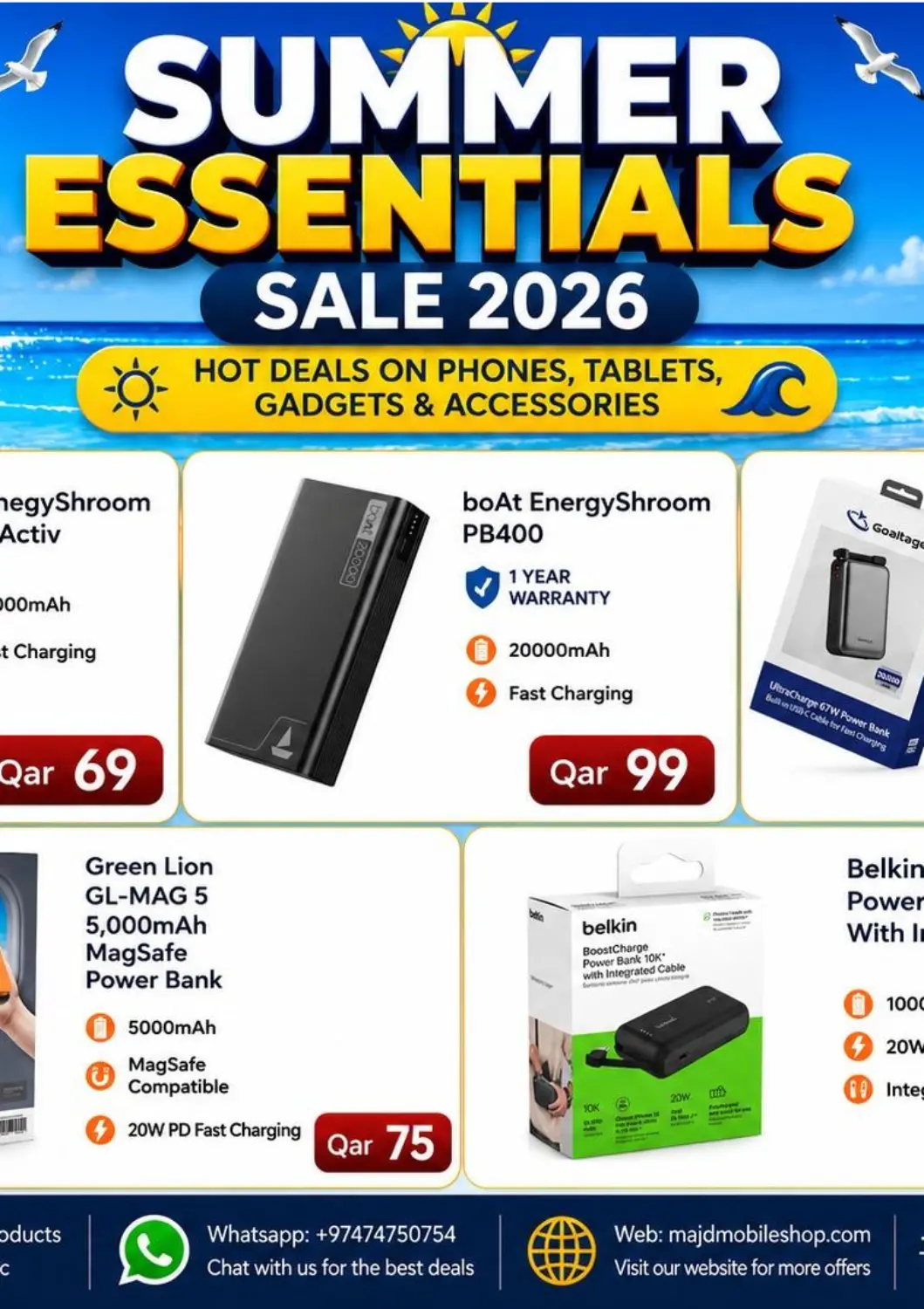 Qatar - Doha Majid Mobile Shop offers in D4D Online. Summer Essentials Sale 2026. . Till 9th June