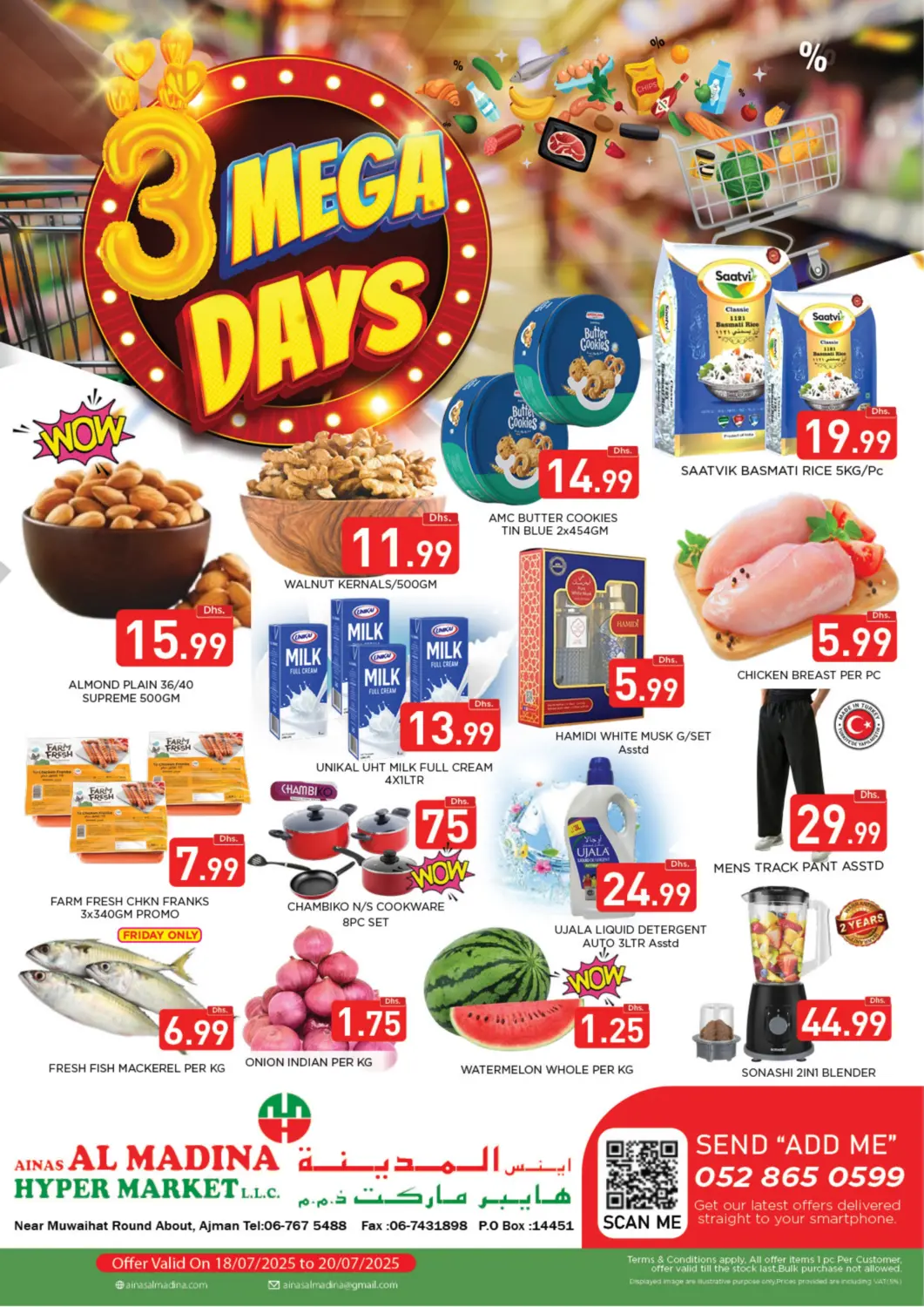 UAE - Sharjah / Ajman Ainas Al madina hypermarket offers in D4D Online. 3 Mega Days. . Till 20th July