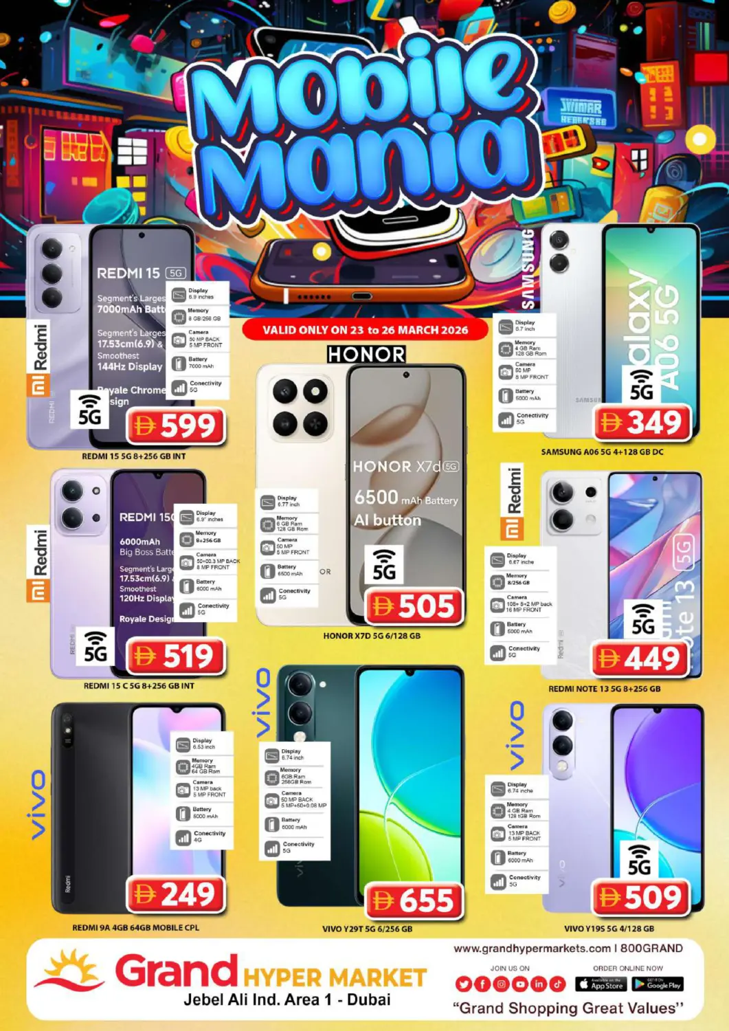 UAE - Dubai Grand Hyper Market offers in D4D Online. Jebel Ali Ind Area-1, Dubai. . Till 26th March