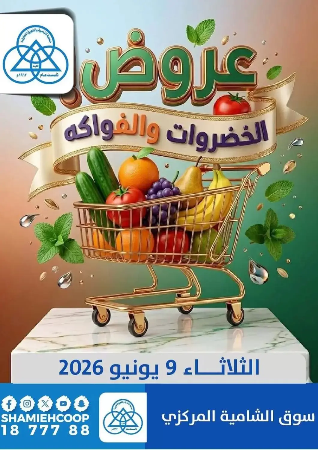 عروض جمعية الشامية والشويخ التعاونية الكويت - مدينة الكويت في دي٤دي أونلاين. عروض الخضروات والفواكه. . فقط في ٩ يونيو