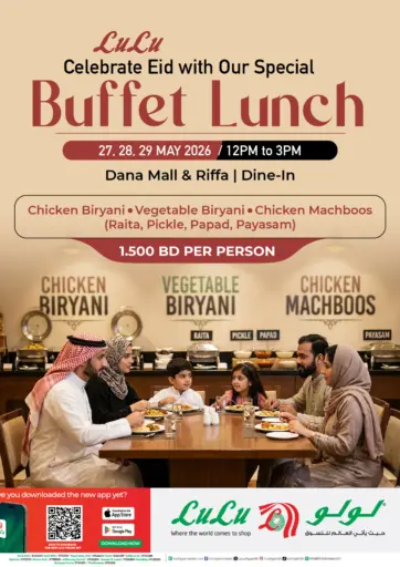 Celebrate Eid With Our Special Buffet Lunch
