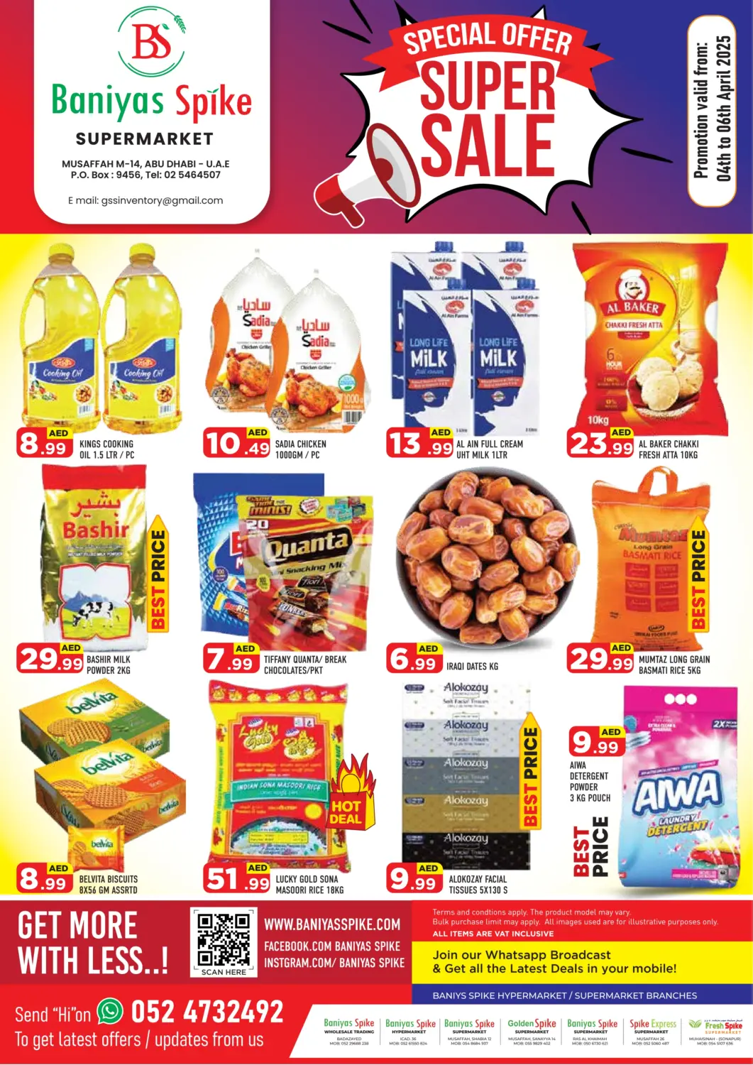 UAE - Abu Dhabi Baniyas Spike  offers in D4D Online. Mussafah 14- Abudhabi. . Till 6th April