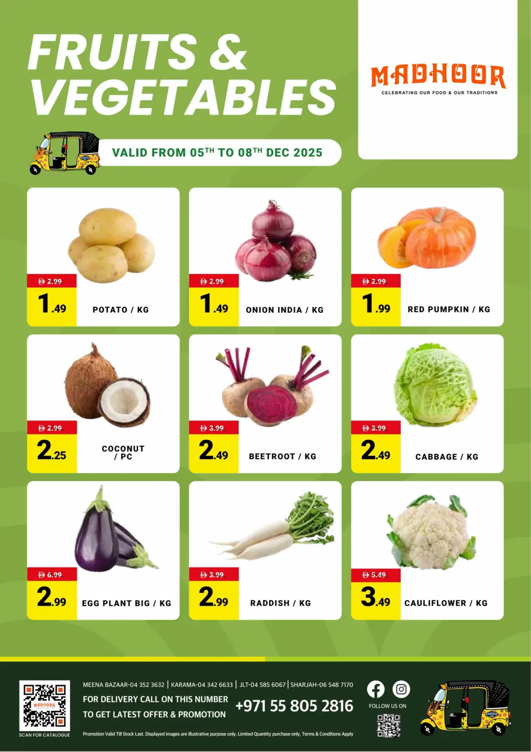 UAE - Dubai MADHOOR SUPERMARKET L.L.C offers in D4D Online. Fruits & Vegetables. . Till 8th December