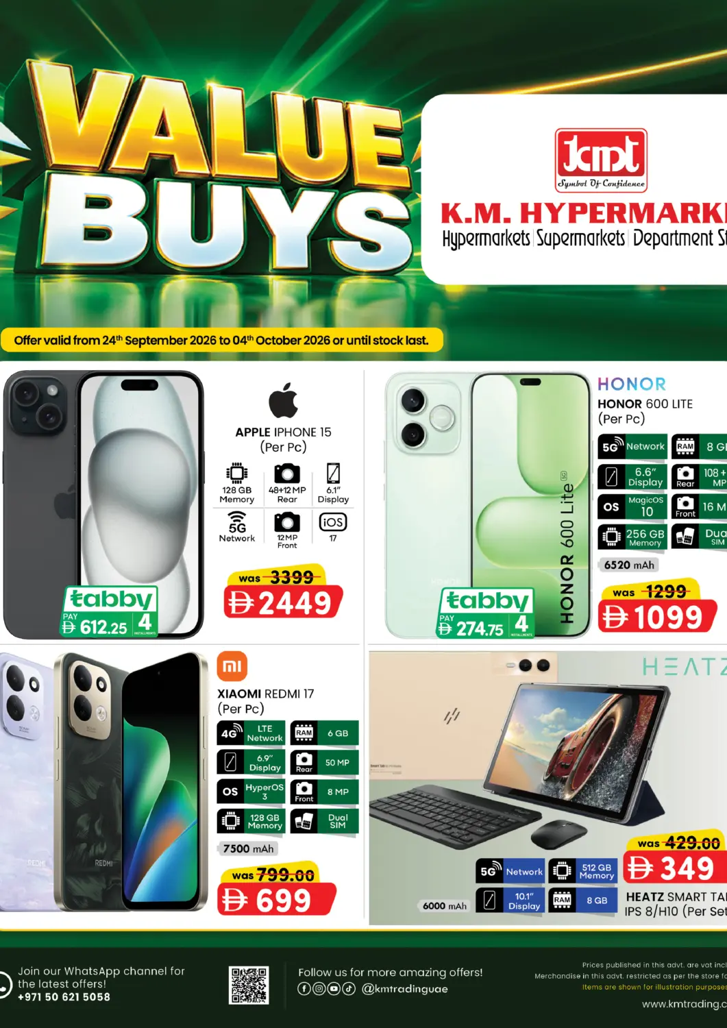 UAE - Abu Dhabi K.M Hypermarket offers in D4D Online. Value Buys. . Till 4th October