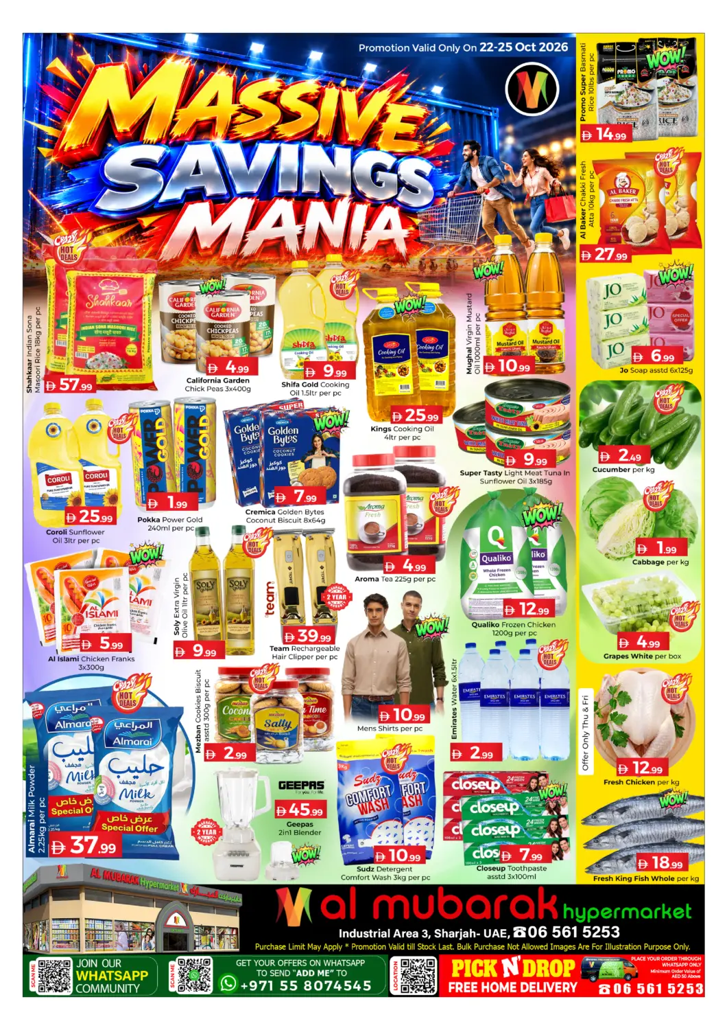 UAE - Sharjah / Ajman Souk Al Mubarak Hypermarket offers in D4D Online. Industrial  Area-sharjah. . Till 25th October