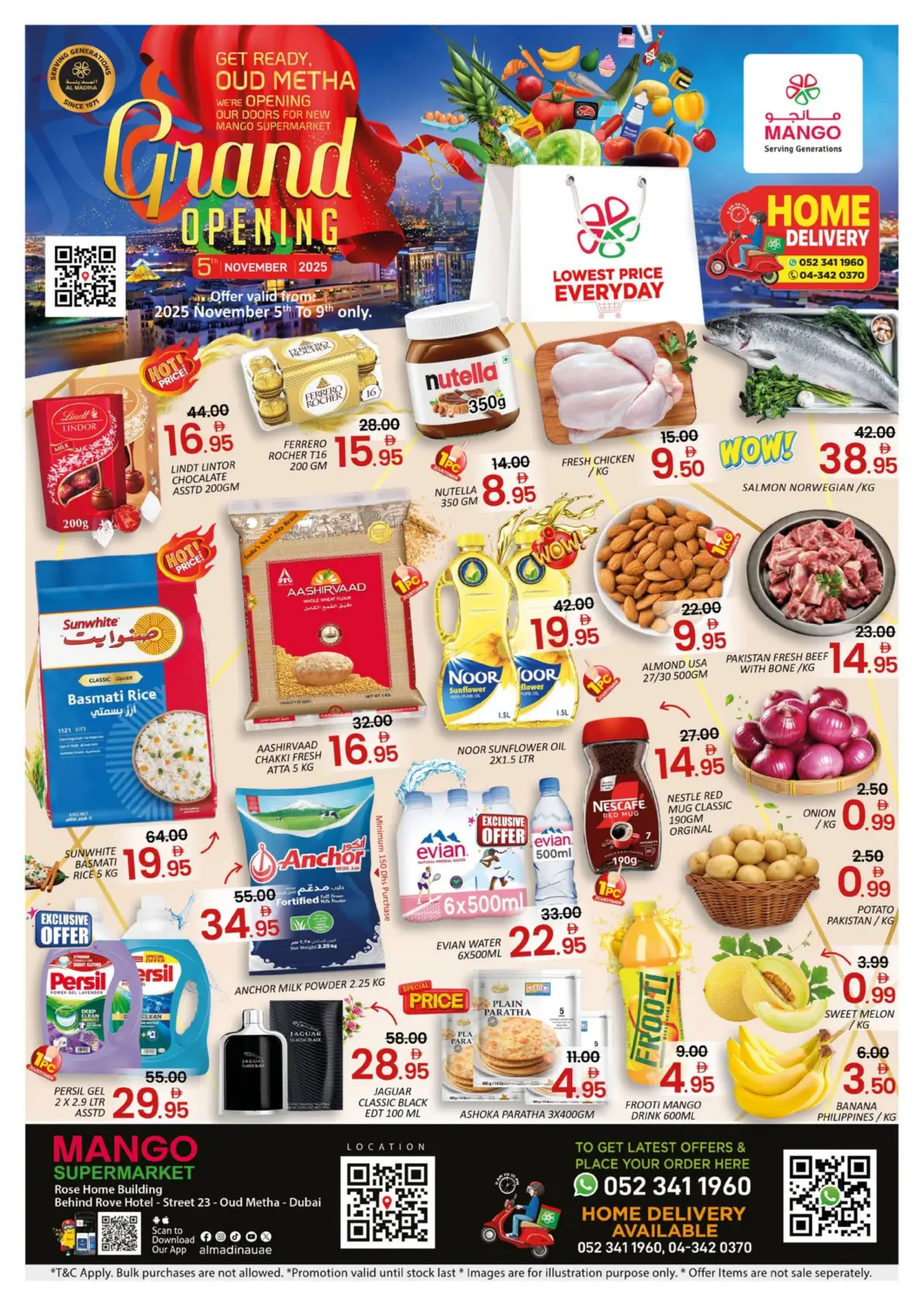UAE - Dubai Mango Hypermarket LLC offers in D4D Online. Grand Opening @ Oud Metha. . Till 9th November