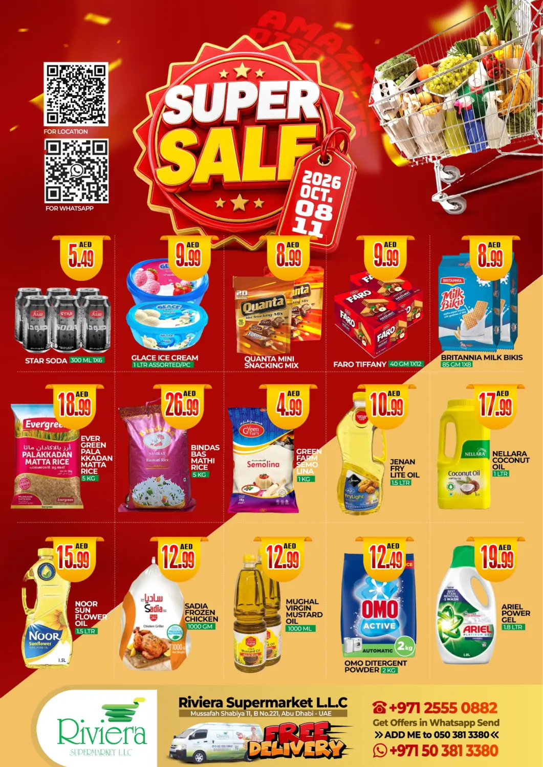 UAE - Abu Dhabi  RIVIERA SUPERMARKET L.L.C offers in D4D Online. Super Sale. . Till 11th October