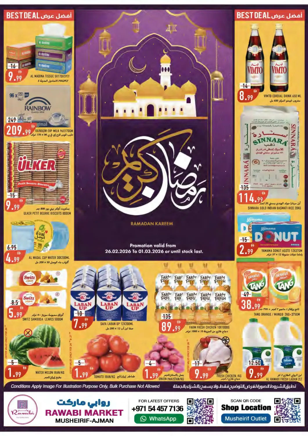 UAE - Sharjah / Ajman Rawabi Market Ajman offers in D4D Online. Mushrif, Ajman. . Till 1st March