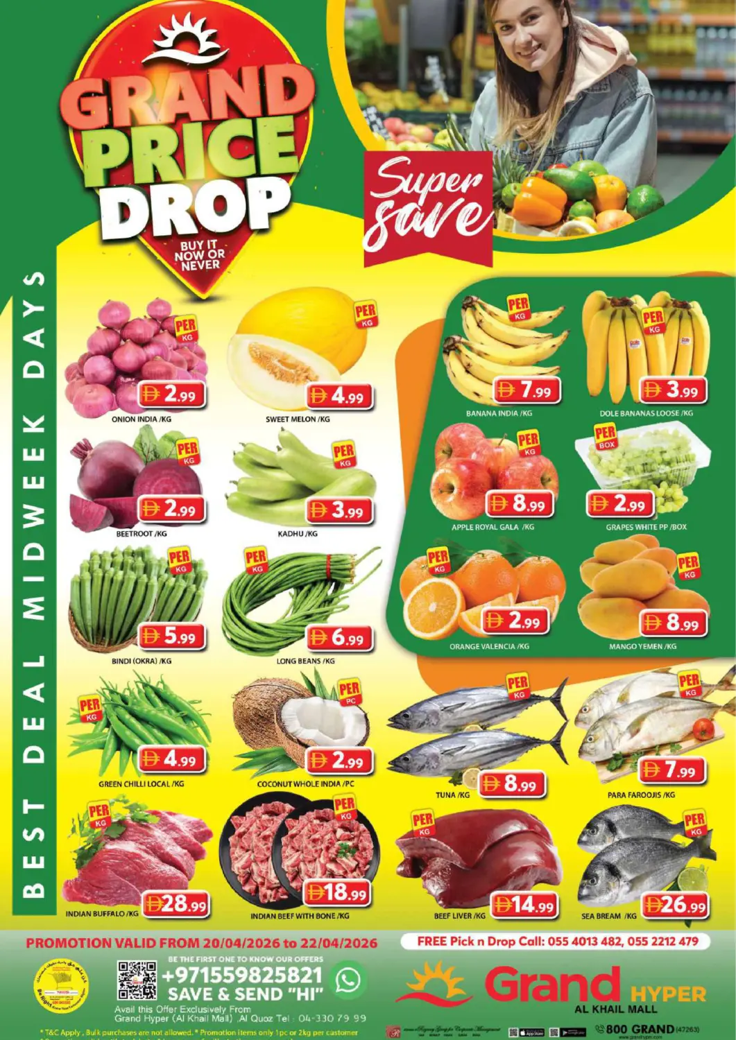 UAE - Dubai Grand Hyper Market offers in D4D Online. Al Khail Mall - Dubai. . Till 22nd April