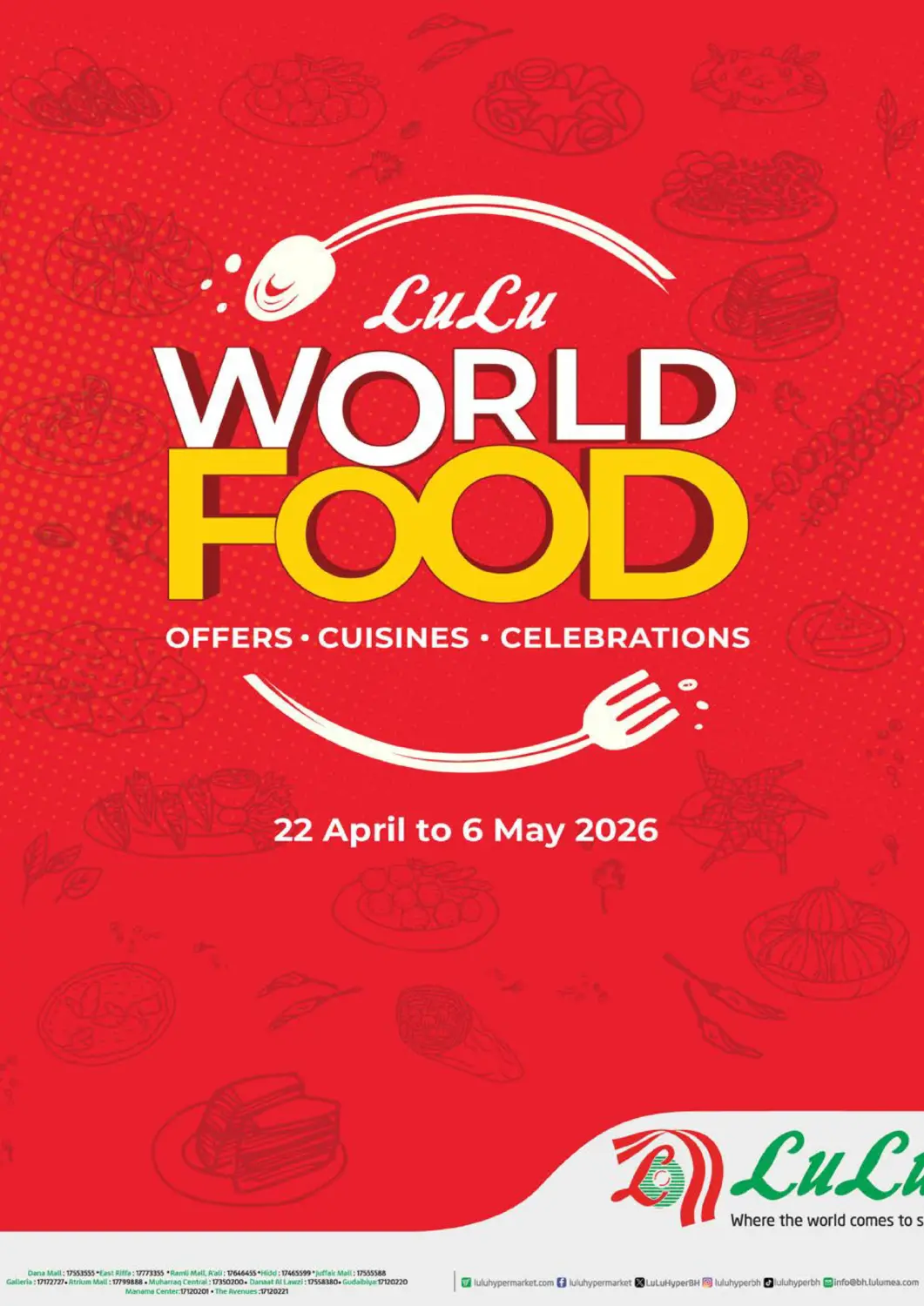 Bahrain LuLu Hypermarket offers in D4D Online. World Food.. . Till 6th Arpil