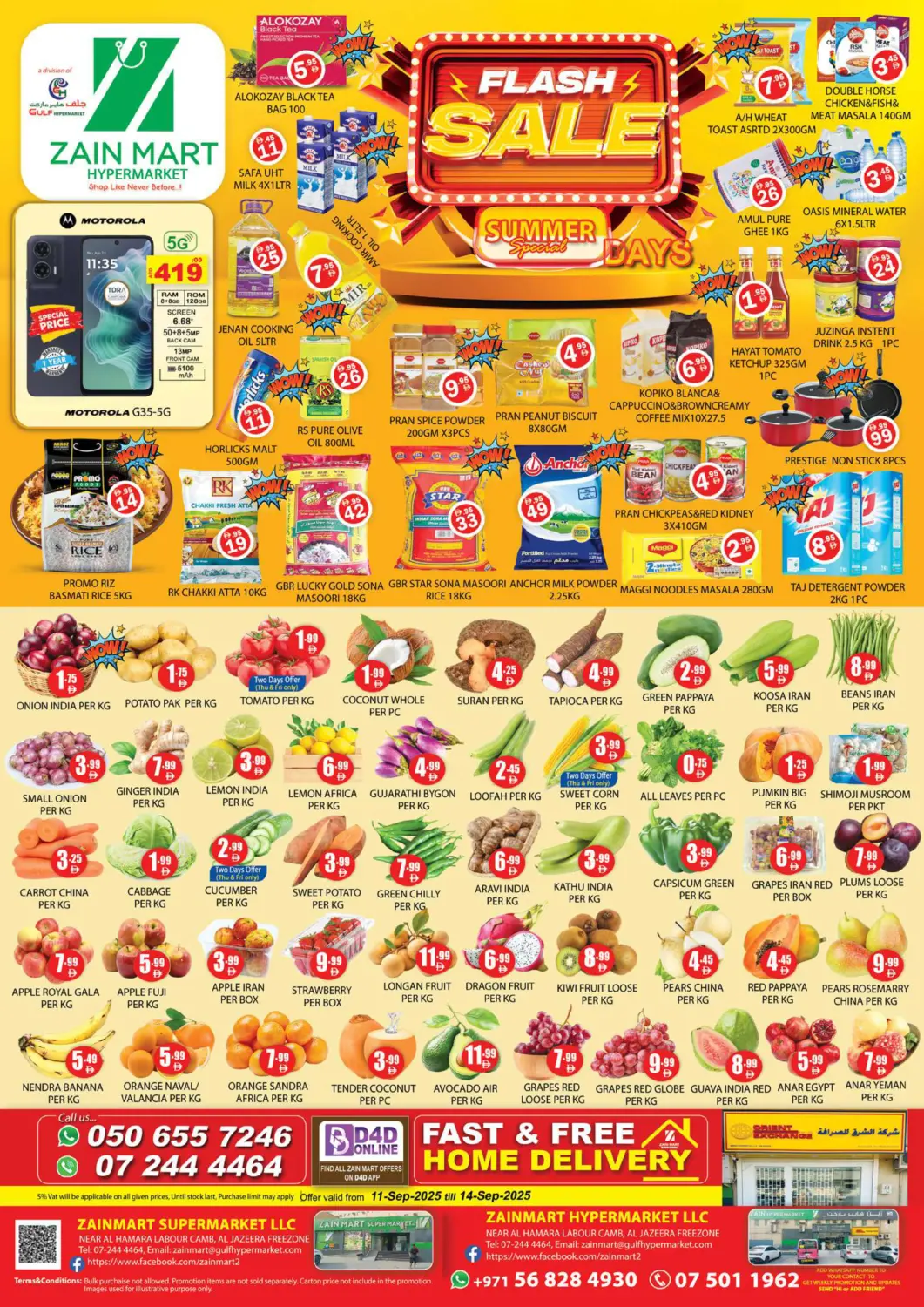 UAE - Ras al Khaimah Zain Mart Supermarket offers in D4D Online. Flash sale. . Till 14th September