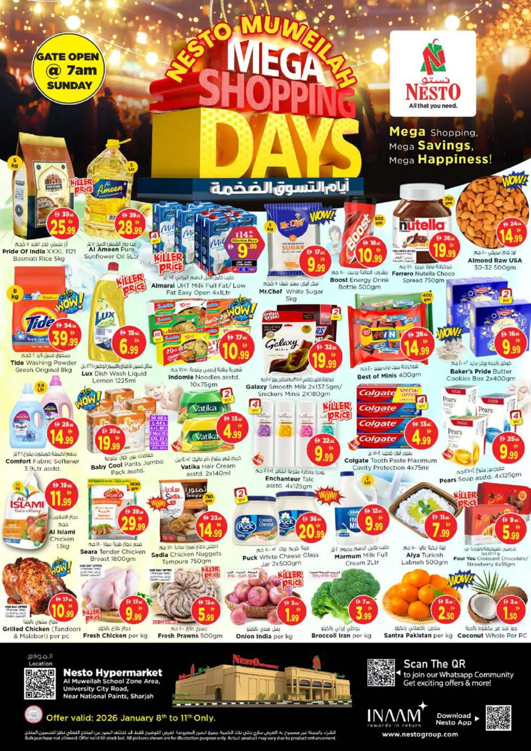 UAE - Sharjah / Ajman Nesto Hypermarket offers in D4D Online. Al Muweilah, School Zone Area -Sharjah. . Till 11th January