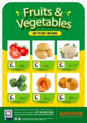 UAE - Dubai MADHOOR SUPERMARKET L.L.C offers in D4D Online. Fruits & Vegetables. . Till 28th January