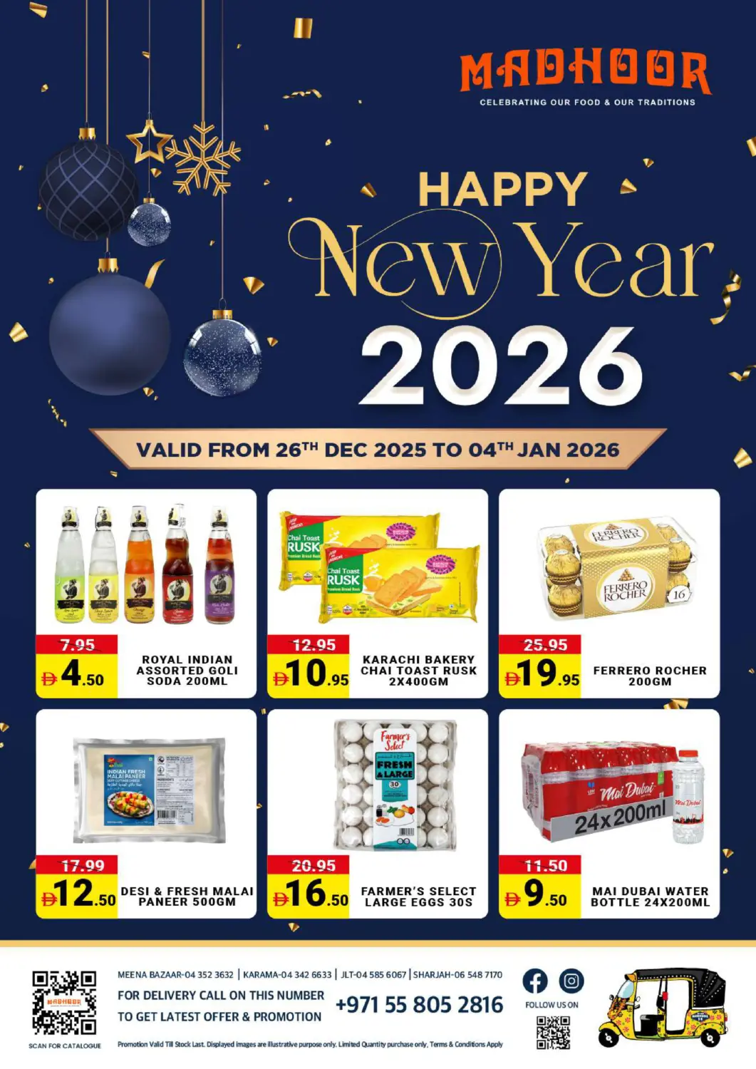 UAE - Dubai MADHOOR SUPERMARKET L.L.C offers in D4D Online. Happy New Year 2026. . Till 4th January