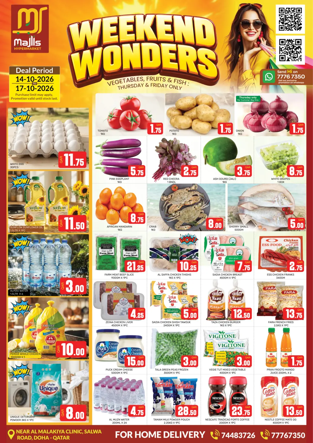 Qatar - Doha Majlis Hypermarket offers in D4D Online. Weekend Wonders. . Till 17th October