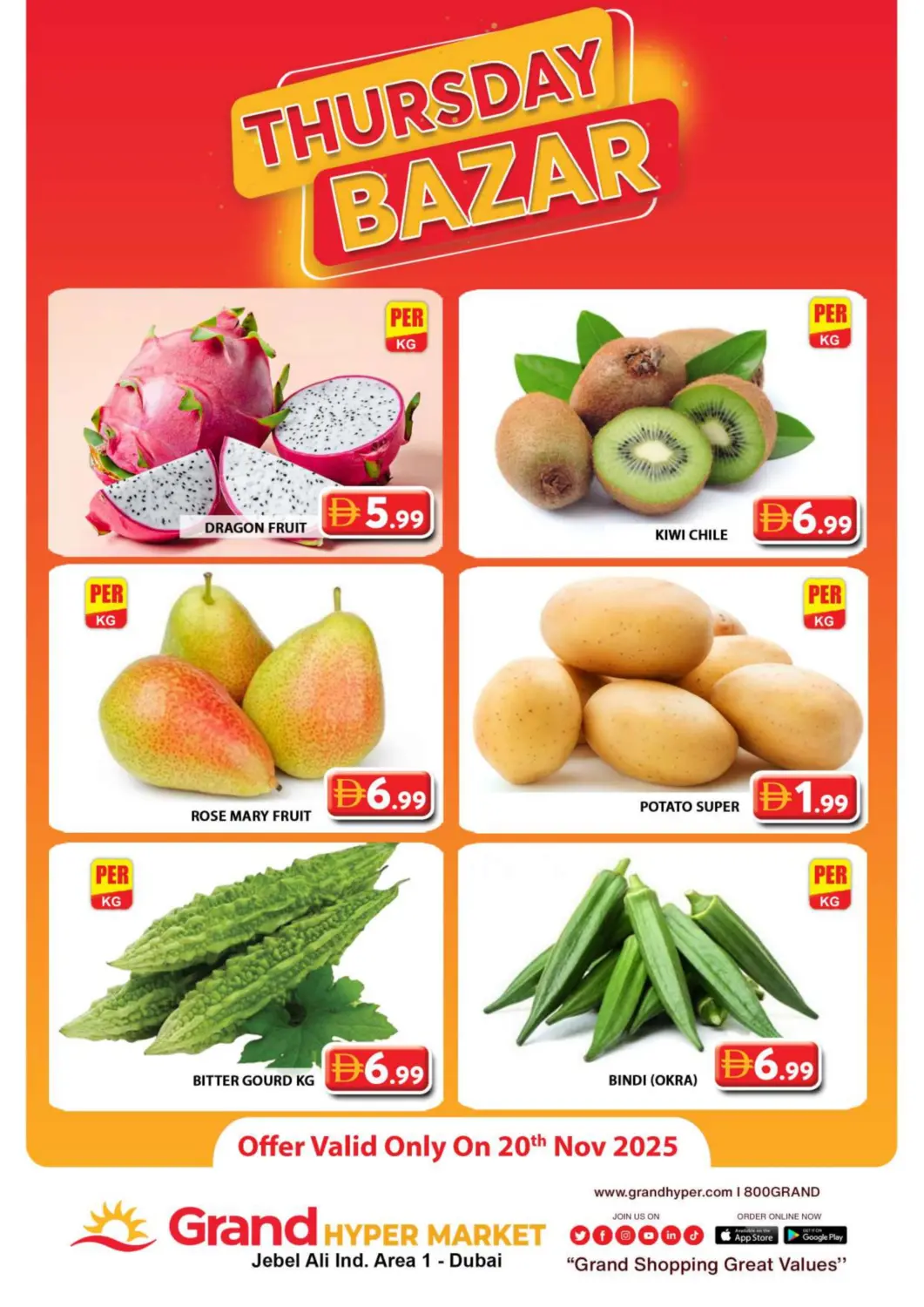 UAE - Dubai Grand Hyper Market offers in D4D Online. Jebel Ali, Dubai. . Only On 20th November