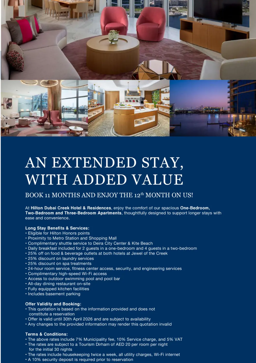 UAE - Dubai West Zone Supermarket offers in D4D Online. An Extented Stay,With Added Value. . Till 30th April