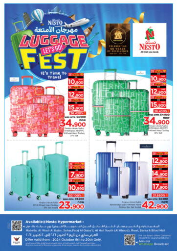 Oman - Muscat Nesto Hyper Market   offers in D4D Online. Luggage Fest. . Till 20th October