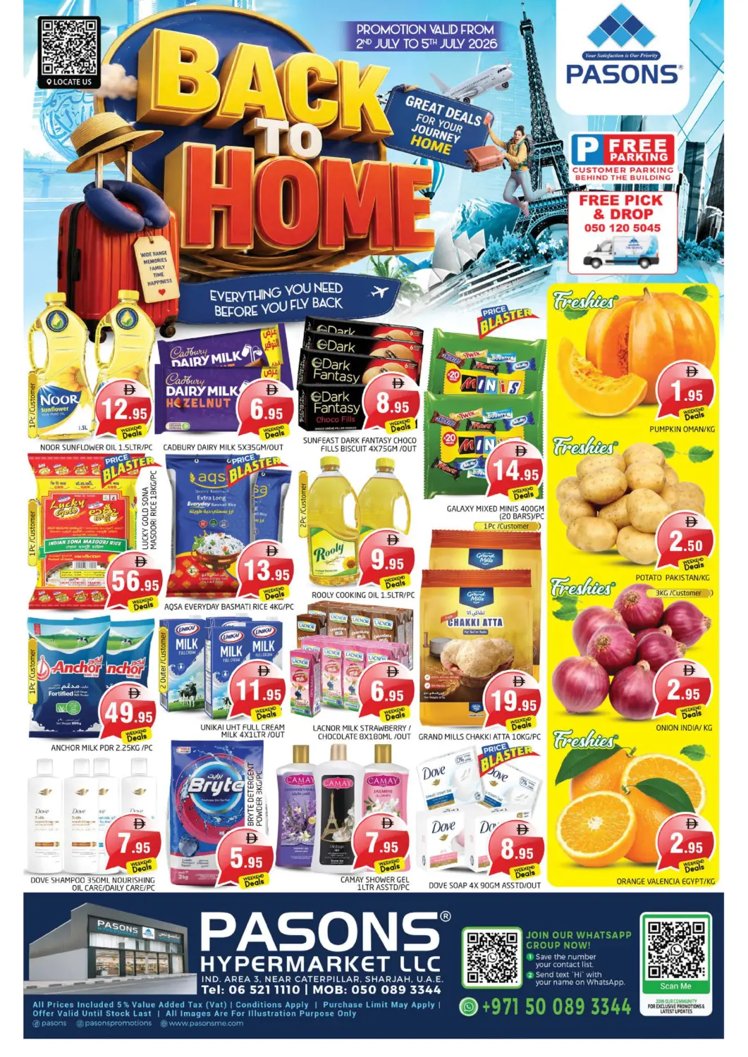 UAE - Sharjah / Ajman Pasons Hypermarket offers in D4D Online. Industrial Area 3 - Sharjah. . Till 5th July