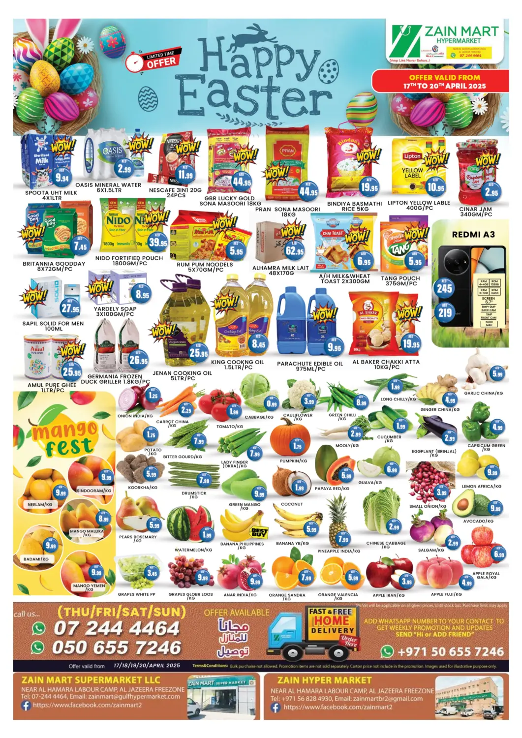 UAE - Ras al Khaimah Zain Mart Supermarket offers in D4D Online. Happy Easter. . Till 20th April