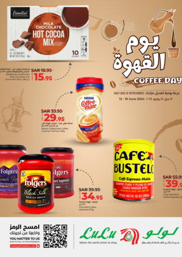 KSA, Saudi Arabia, Saudi - Arar LULU Hypermarket offers in D4D Online. Coffee Day. . Till 18th June