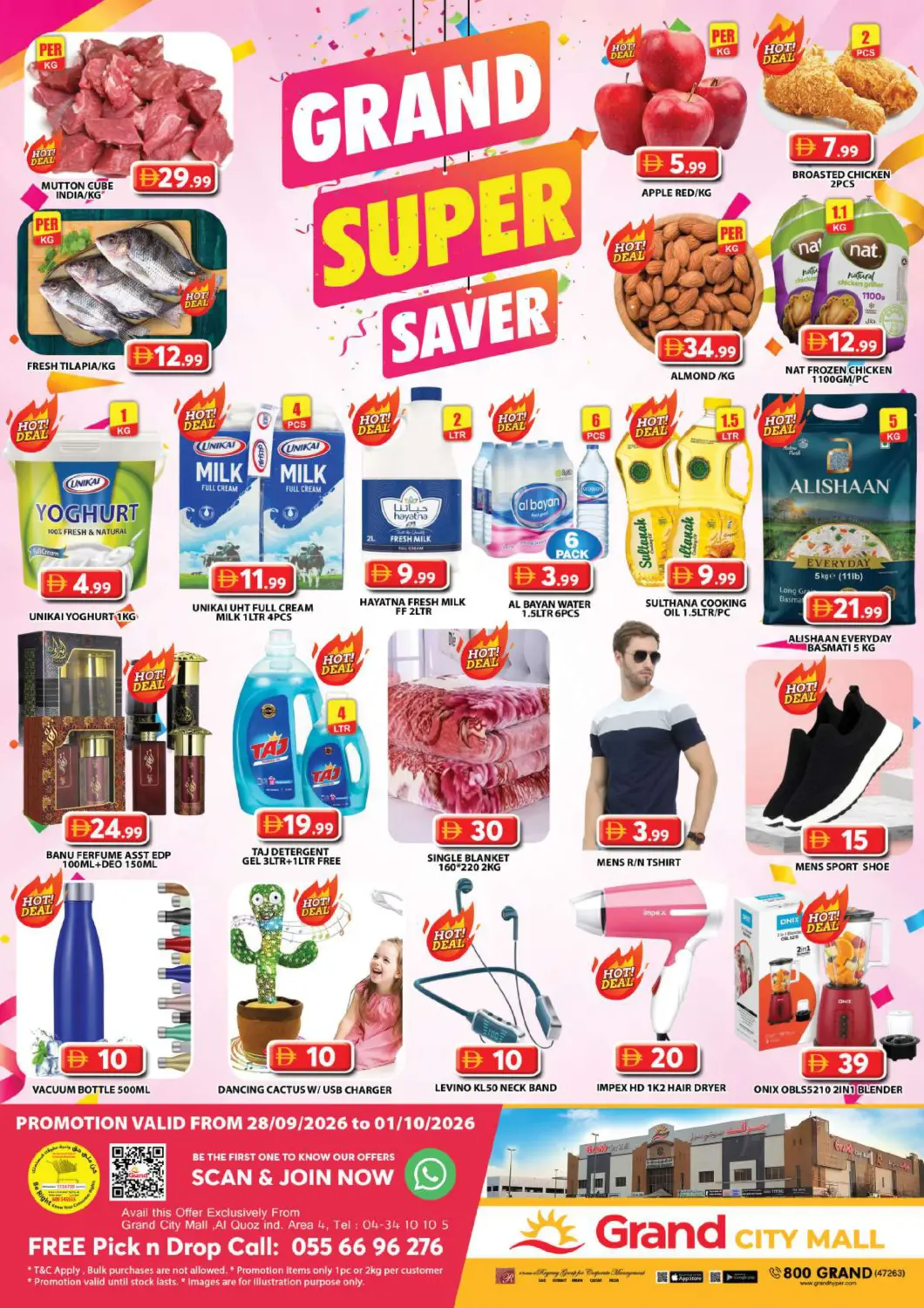 UAE - Dubai Grand Hyper Market offers in D4D Online. City Mall -Dubai. . Till 1st October