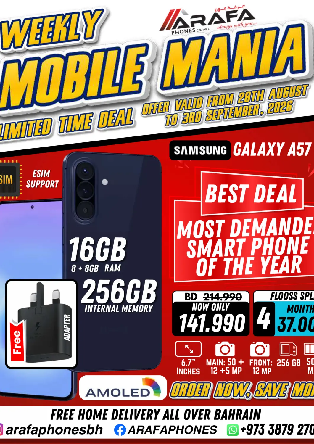 Bahrain Arafa Phones offers in D4D Online. Weekly Mobile Mania. . Till 3rd September