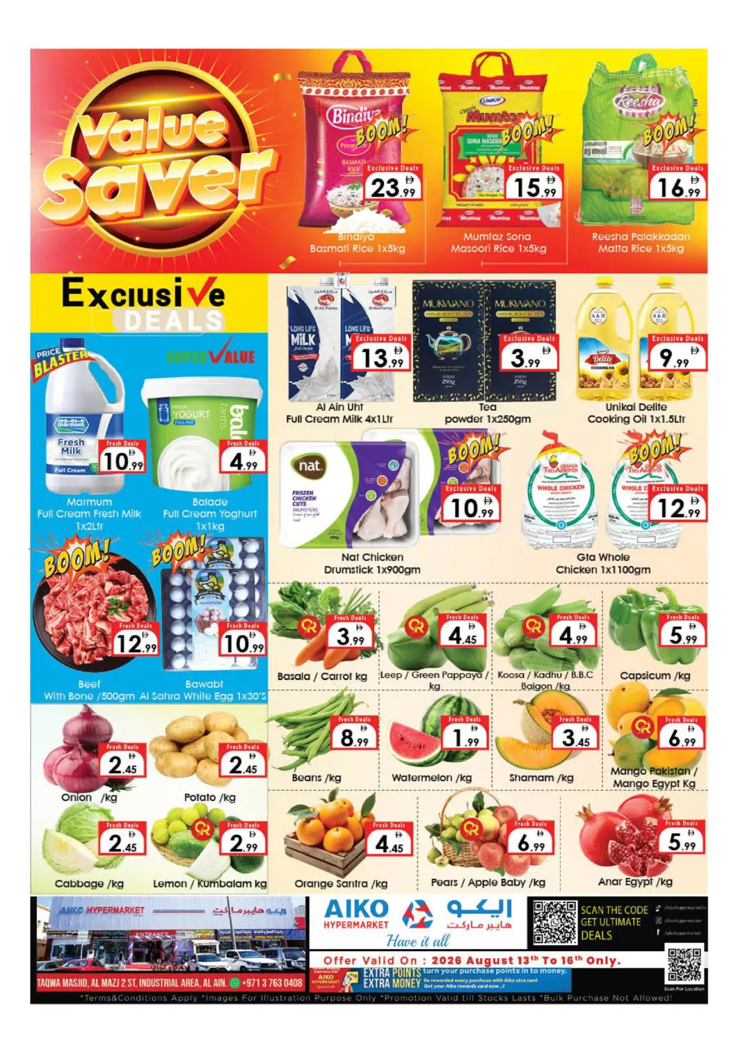 UAE - Al Ain AIKO Mall and AIKO Hypermarket offers in D4D Online. Taqwa masjid, Al Mazj 2 st, Industrial Area, Al Ain. . Till 16th August