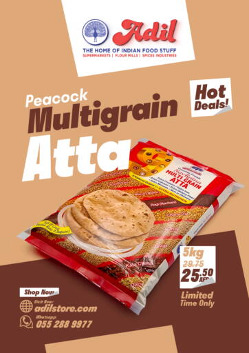 UAE - Sharjah / Ajman Adil Supermarket offers in D4D Online. Peacock Multigrain Atta. . Till 7th January