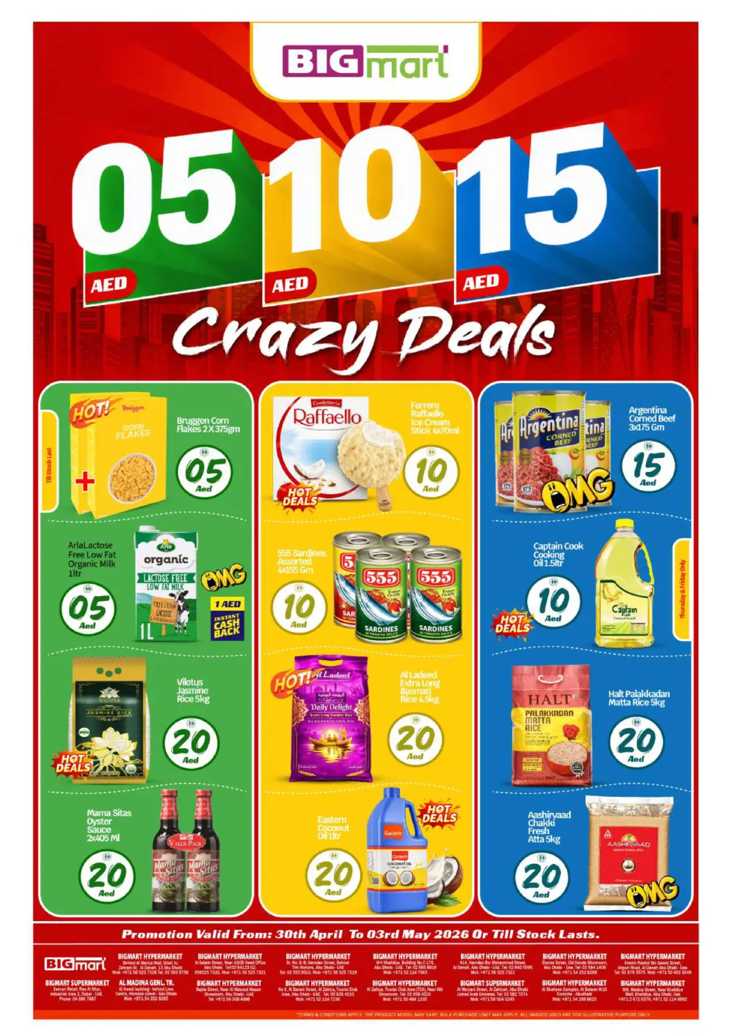 UAE - Abu Dhabi BIGmart offers in D4D Online. 05 10 15 Crazy Deals. . Till 3rd May