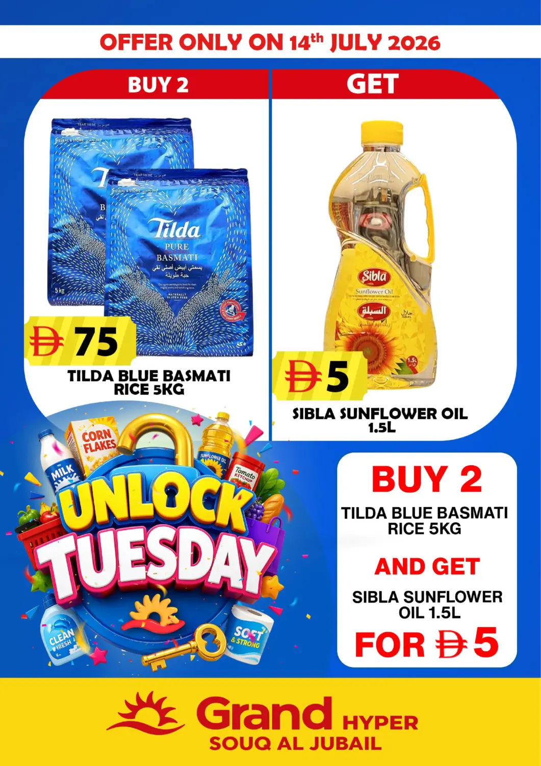 UAE - Sharjah / Ajman Grand Hyper Market offers in D4D Online. Souq Al Jubail, Sharjah. . Only On 14th July